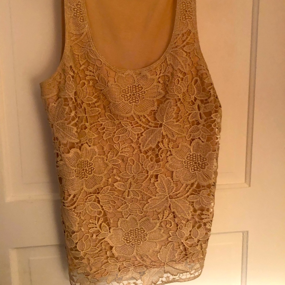 Express Shimmer Crochet detail tank